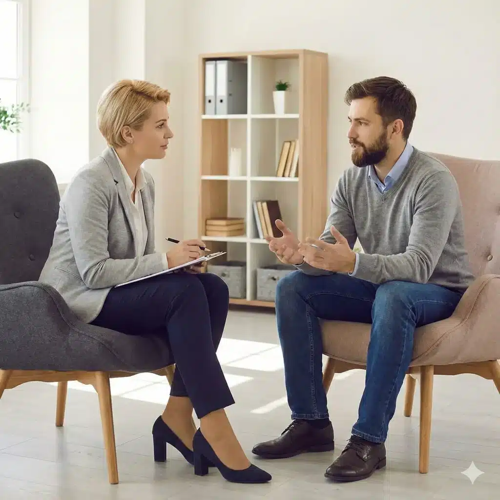 two people talking to each others