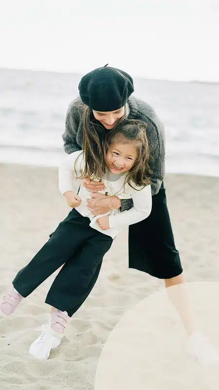 women on beach
