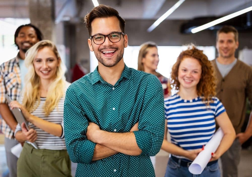 people smiling and happy